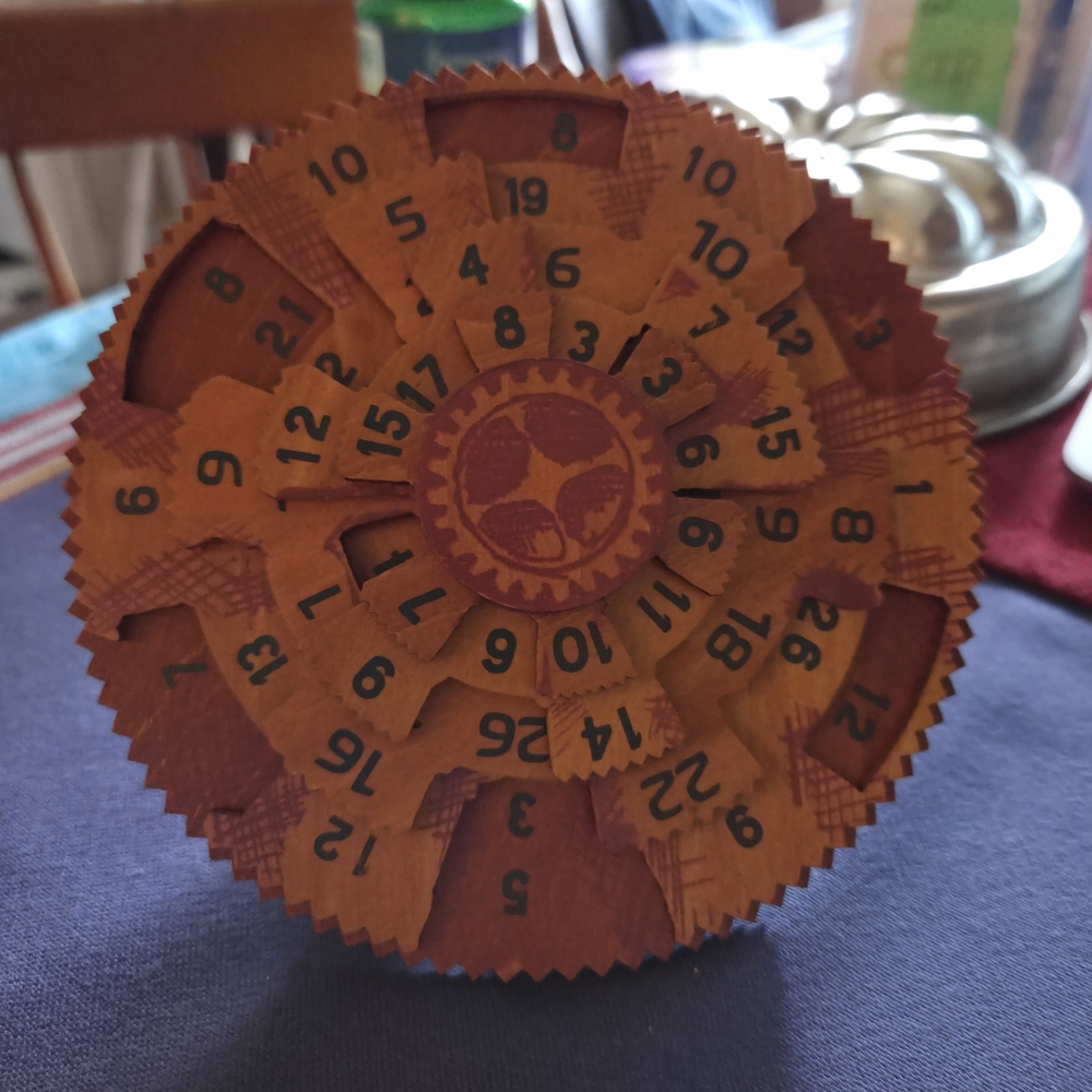 Wooden Game The Greek Computer, Moving Gears, Folk Art